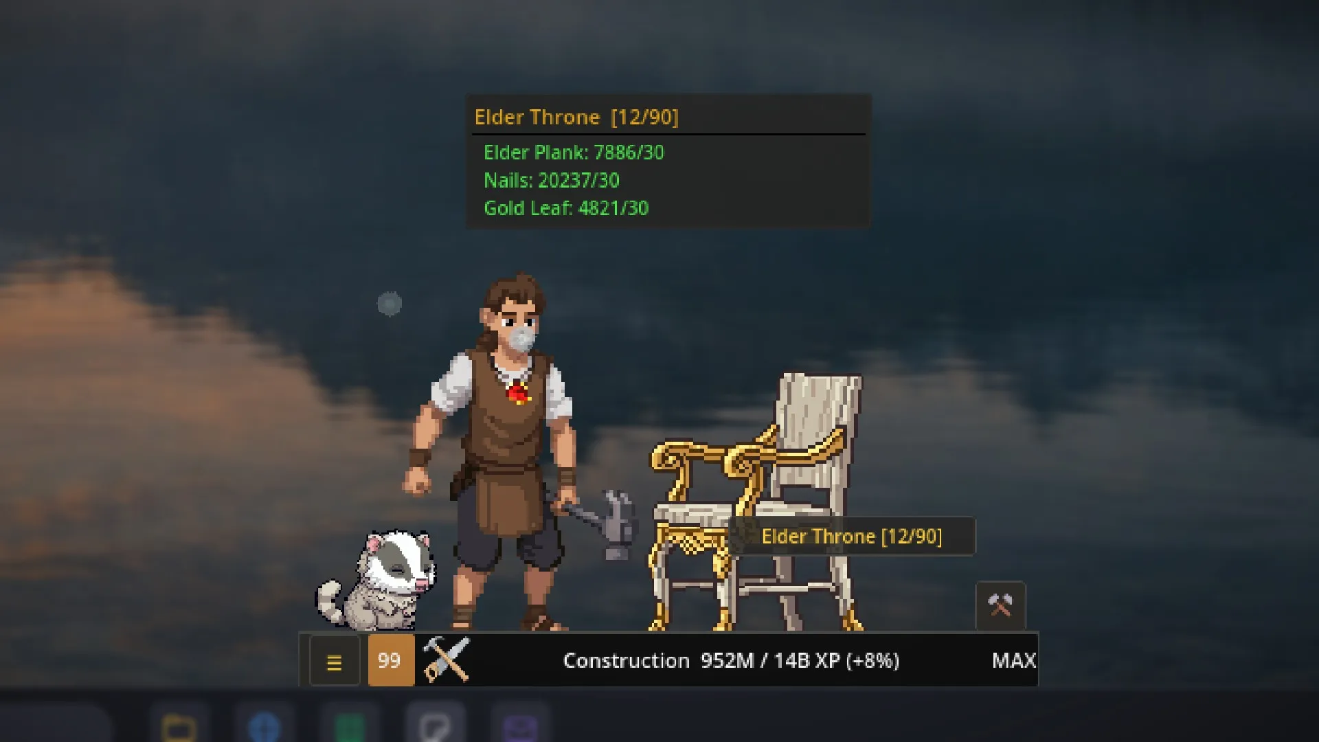 Construction: building the Elder Throne