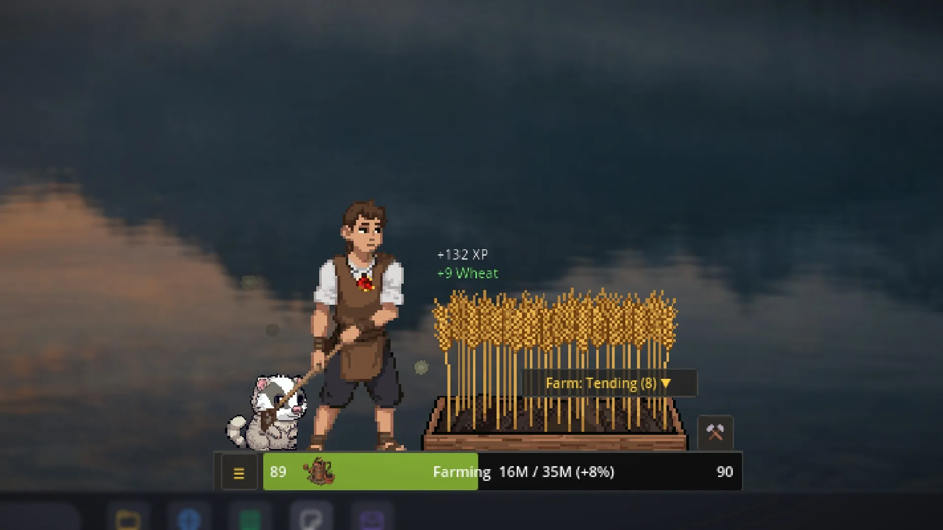 Farming: tending a wheat patch