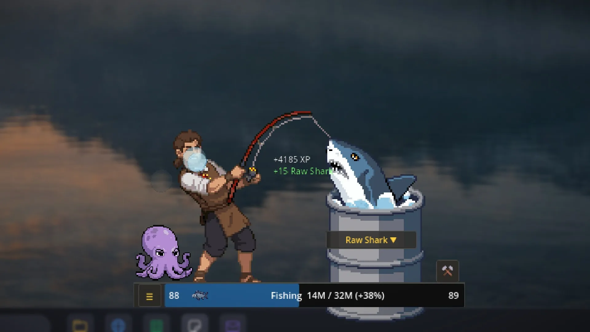 Fishing: a shark on the line