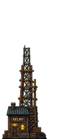 Relay mast, scaffold stage